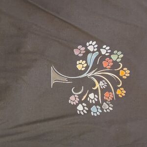 Black Tee with Colorful Paw Print Tree Graphic
